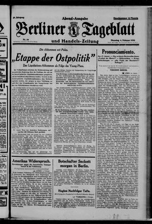 Berliner Tageblatt und Handels-Zeitung vom 04.02.1930