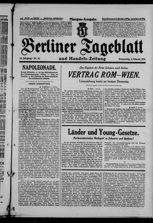 Berliner Tageblatt und Handels-Zeitung vom 06.02.1930