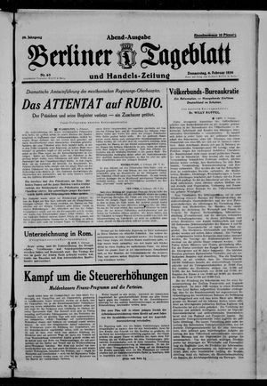 Berliner Tageblatt und Handels-Zeitung vom 06.02.1930