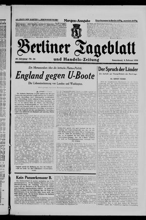 Berliner Tageblatt und Handels-Zeitung on Feb 8, 1930