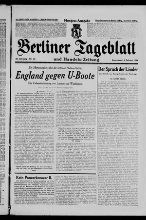 Berliner Tageblatt und Handels-Zeitung vom 08.02.1930