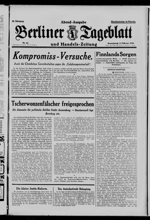 Berliner Tageblatt und Handels-Zeitung vom 08.02.1930