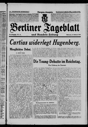 Berliner Tageblatt und Handels-Zeitung vom 12.02.1930