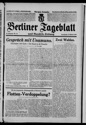 Berliner Tageblatt und Handels-Zeitung vom 15.02.1930