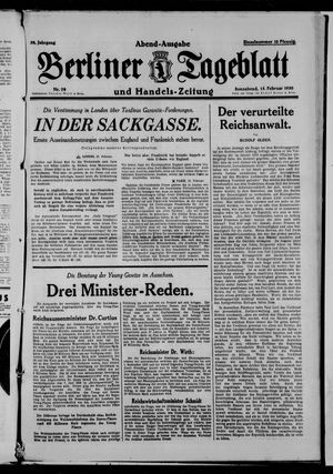 Berliner Tageblatt und Handels-Zeitung vom 15.02.1930