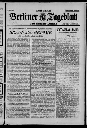Berliner Tageblatt und Handels-Zeitung vom 19.02.1930
