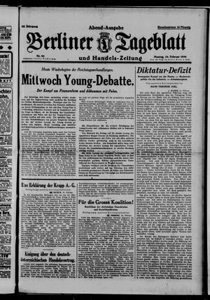 Berliner Tageblatt und Handels-Zeitung vom 24.02.1930