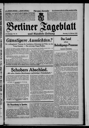 Berliner Tageblatt und Handels-Zeitung on Feb 25, 1930