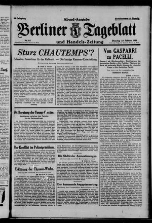 Berliner Tageblatt und Handels-Zeitung vom 25.02.1930