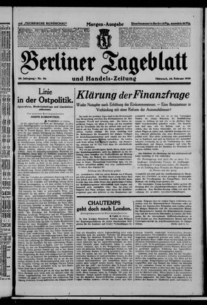 Berliner Tageblatt und Handels-Zeitung vom 26.02.1930