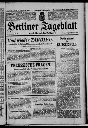 Berliner Tageblatt und Handels-Zeitung vom 27.02.1930