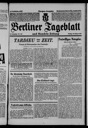 Berliner Tageblatt und Handels-Zeitung vom 28.02.1930