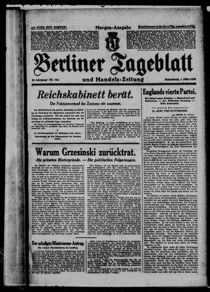 Berliner Tageblatt und Handels-Zeitung vom 01.03.1930