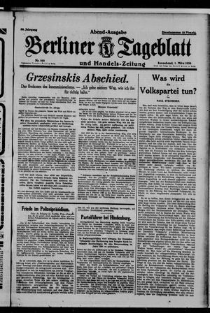 Berliner Tageblatt und Handels-Zeitung vom 01.03.1930
