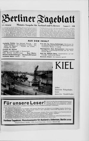 Berliner Tageblatt und Handels-Zeitung on Mar 3, 1930