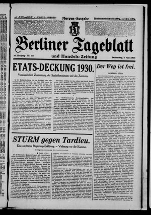 Berliner Tageblatt und Handels-Zeitung on Mar 6, 1930