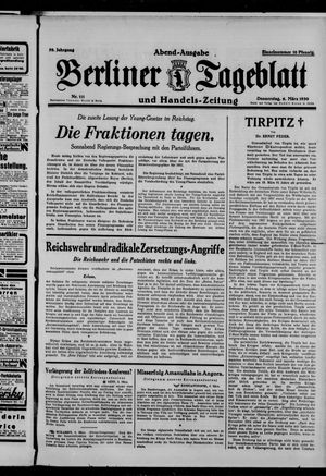 Berliner Tageblatt und Handels-Zeitung vom 06.03.1930