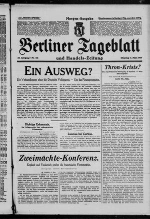 Berliner Tageblatt und Handels-Zeitung vom 11.03.1930