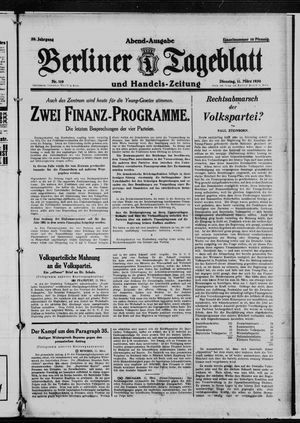 Berliner Tageblatt und Handels-Zeitung vom 11.03.1930