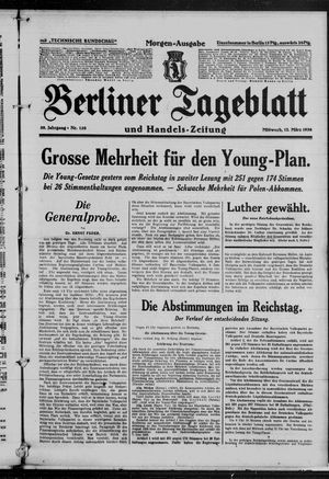 Berliner Tageblatt und Handels-Zeitung vom 12.03.1930
