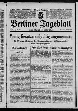 Berliner Tageblatt und Handels-Zeitung on Mar 13, 1930