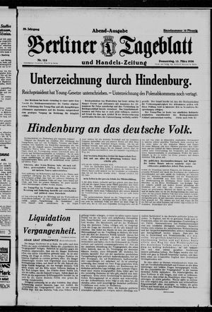 Berliner Tageblatt und Handels-Zeitung on Mar 13, 1930
