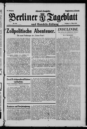 Berliner Tageblatt und Handels-Zeitung vom 14.03.1930