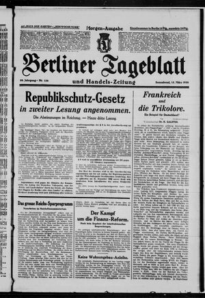 Berliner Tageblatt und Handels-Zeitung vom 15.03.1930