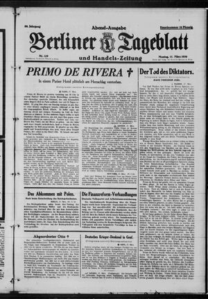 Berliner Tageblatt und Handels-Zeitung vom 17.03.1930