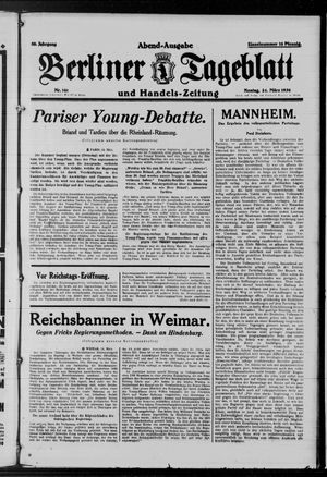 Berliner Tageblatt und Handels-Zeitung on Mar 24, 1930