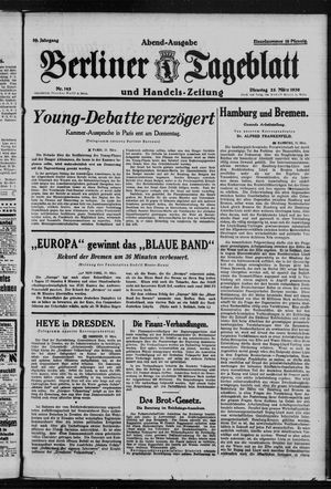 Berliner Tageblatt und Handels-Zeitung on Mar 25, 1930