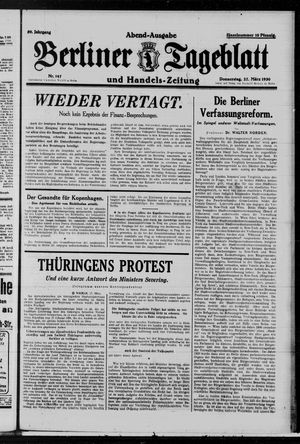 Berliner Tageblatt und Handels-Zeitung vom 27.03.1930