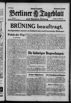 Berliner Tageblatt und Handels-Zeitung vom 28.03.1930