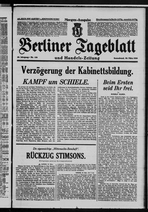 Berliner Tageblatt und Handels-Zeitung vom 29.03.1930