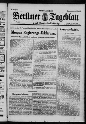 Berliner Tageblatt und Handels-Zeitung on Mar 31, 1930