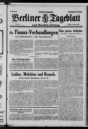 Berliner Tageblatt und Handels-Zeitung on Apr 4, 1930