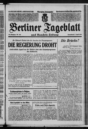 Berliner Tageblatt und Handels-Zeitung vom 05.04.1930