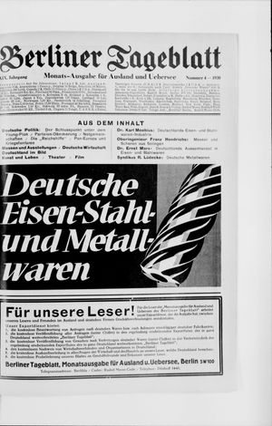 Berliner Tageblatt und Handels-Zeitung on Apr 7, 1930