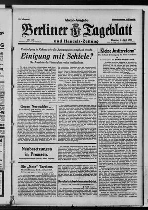 Berliner Tageblatt und Handels-Zeitung vom 08.04.1930