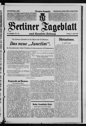 Berliner Tageblatt und Handels-Zeitung vom 11.04.1930