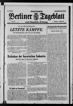 Berliner Tageblatt und Handels-Zeitung vom 11.04.1930
