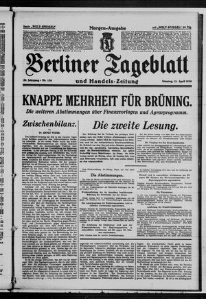 Berliner Tageblatt und Handels-Zeitung vom 13.04.1930