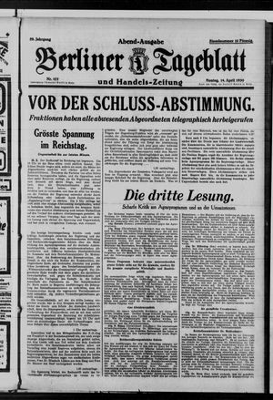 Berliner Tageblatt und Handels-Zeitung vom 14.04.1930