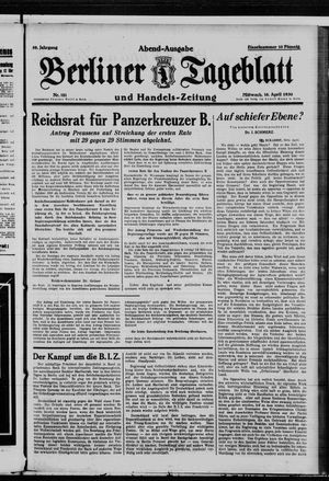 Berliner Tageblatt und Handels-Zeitung vom 16.04.1930