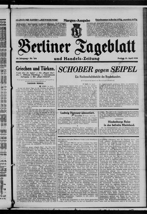 Berliner Tageblatt und Handels-Zeitung on Apr 18, 1930