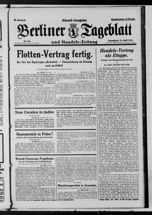 Berliner Tageblatt und Handels-Zeitung on Apr 19, 1930