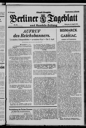 Berliner Tageblatt und Handels-Zeitung vom 23.04.1930
