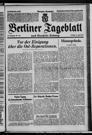 Berliner Tageblatt und Handels-Zeitung vom 25.04.1930