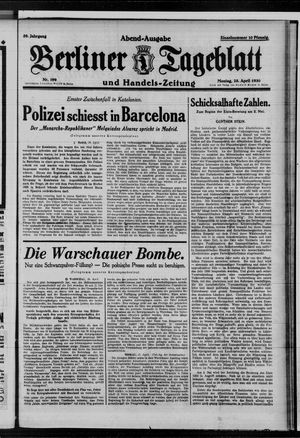 Berliner Tageblatt und Handels-Zeitung on Apr 28, 1930