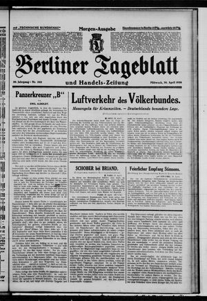 Berliner Tageblatt und Handels-Zeitung vom 30.04.1930